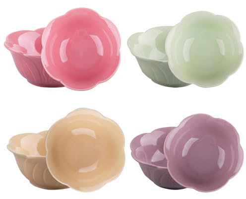 duisoad 4 Piezas Cuencos Aperitivos, Tazones de Porcelana Cuencos para Salsa para Salsa de Tomate, Condimento para Ensaladas, Salsa de Soja, 10 cm de Diámetro, 100 ml
