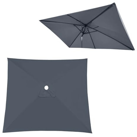 4/6/8 Stecche Telo Di Ricambio Per Ombrellone Da Giardino, Protezione UV Ombrello Copertura Di Ricambio Per Ombrellone A Sbalzo, Rettangolare Quadrato, Pieghevole, FacileDa Sostituire(Greys,3X3m)