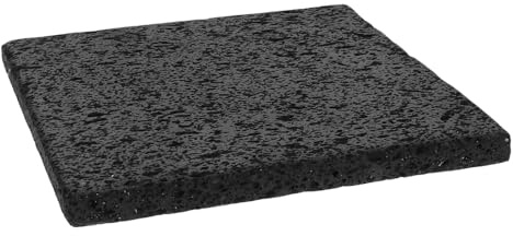 POPETPOP Padella in Pietra Vulcanica 20x20x1,5 Cm per Barbecue Coreano, Piastra Teppanyaki Antiaderente per Grigliare Carne e Verdure, Pietra da Cucina per Cottura Uniforme e Uso su Forno