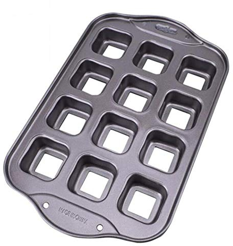 Moule à gâteau carré 12 tasses - Moule à tarte - Antiadhésif - Moule à tarte - Moule à gâteau - Moule à gâteau - Moule à muffins en métal - Moule amovible - Moule à gâteau au chocolat