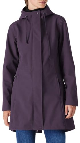 Outdoor Ventures Women's Lightweight Waterproof Fleece Lined Hooded Softshell Rain Jacket, Warm Windbreaker Long Coat