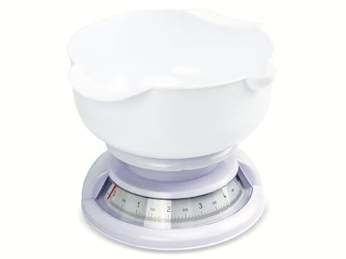 Alpina - Küchenwaage - Analog - 5 Kilo - Mit Schüssel - Weiß