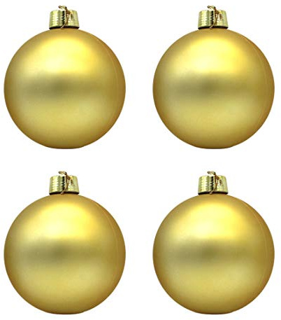 DARO DEKO Weihnachts-Kugel XXL Ø 20cm - 4 Stück Gold matt