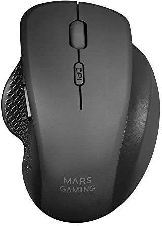 Mars Gaming MMWERGO, Ratón Inalámbrico Ergonómico, Sensor Óptico 3200 dpi, Switches Mecánicos KAILH, Ahorro Energía, Multiplataforma, PC, Mac, PS5, Xbox, Negro
