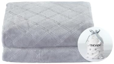 CREVENT Comfy Small Plush Flannel Fleece Throw Blanket for Infant Girls and Boys/Kids/Toddlers (75X100cm Light Grey)