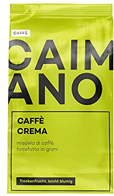CAIMANO® Caffè Crema (1kg) Ganze Kaffeebohnen - Ideal Für Kaffee aus Siebträger, Vollautomaten & Als Filterkaffee - 100% Arabica - Helle Röstung, Fruchtig & Floral, Säurearm, Sahnige Crema