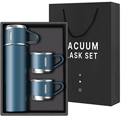 Borraccia Termica 500ml,Borraccia Isotermica con tappo tazza, Thermos acciaio inox 18/8 con Sottovuoto a Doppia Parete,Antigoccia,12 ore caldo/24 ore Freddo per Tè e Caffè