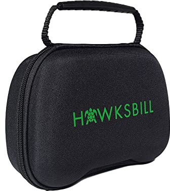 Hawksbill Travel Controller Case Compatible with Switch Pro Controller, PS5 Controller & Xbox Controller - Portable and Compact Hard Shell Carrying Case (Black & Green)