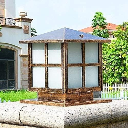Lámpara de bolardo de Pared IP65 a Prueba de Agua para Exteriores E27 Valla Cuadrada Estigma Luminaria Aluminio Césped Paisaje Iluminación de Calles Villa Parques Garaje Porche Poste Linterna