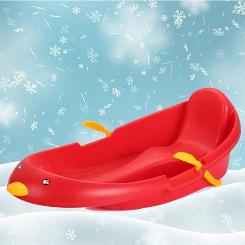 Children's Snowboard Sled, Winter Sled, Thickened Wear-Resistant Sled, Plastic Sled, Adult Sled with Backrest