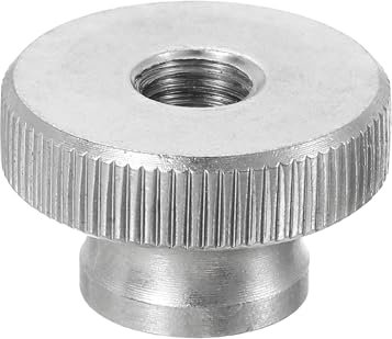 QUARKZMAN Dadi a Farfalla Scanalati, 1pz M6 x D20mm x H12mm Acciaio Inossidabile Elementi Fissaggio Pomelli Rotondi Dado a Mano Foro Passante Argento per Parti Stampanti 3D