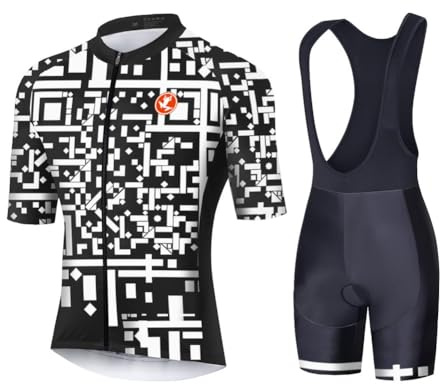 UGLY FROG Men's Cycling Shorts Manches Jersey Set Road Bike Bib Shorts avec rembourré, kit de vêtements de Cyclisme