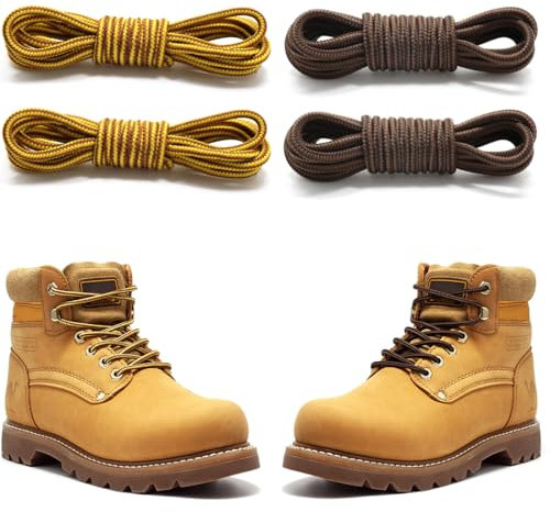KSJEHW Stepace Lacci per Scarpe Rotondi [2 Paia] Stringhe Scarpe Robuste e Resistenti per Scarpe da Trekking e Scarpe da Scarponi Montagna