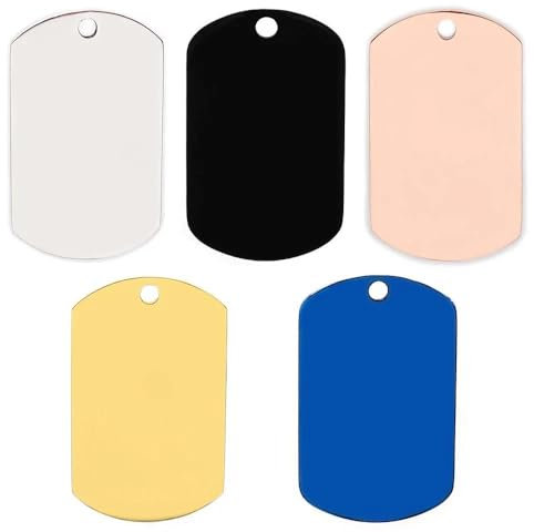100 Stück Leere Militärische Taktische Tags Aus Edelstahl, Personalisiertes Anti-Verlust-Tag, Namensschild, Hunde- Und Katzen-ID-Tag, Gravierbarer Haustiername, Namensschild-Anhänger, Schlüs