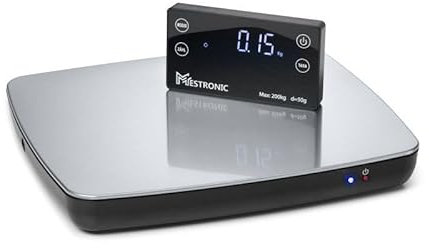Funk Plattformwaage Digitalwaage Paketwaage Zählwaage für optimale Flexibilität Mestronic PLF 200-2623 | Max 50/200 kg - Teilung 10/50g | Plattform: 260 x 230 mm