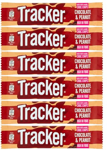 Tracker Chocolate Peanut Bar 37g Pack of 6 Vegeterian Cocoa Cereal Oats Roasted Nuts Nutrition Protein High in Fibre Healthy Snack with Welari Thank You Card | (6pack) (222g)