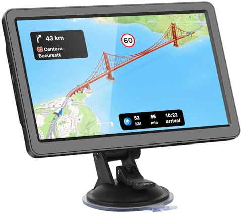 Auto-GPS-Navigation für LKW & Wohnmobil & Auto, 22,9 cm Trucker GPS für Semi Truck 2024, Abbiege-Richtungen, Karte 2024 und kostenlose Update-Karte