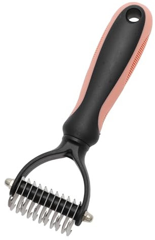 CAPASTEC Unterfellbürste Hunde Unterwolle Bürste Katze Hundekamm Unterwolle für langhaar Haustierpflegebedarf, Unterwollrechen, 6,69x2,76, Tiefrosa