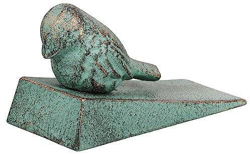 OHPHCALL Vintage Gusseisen Türstopper Keil Türfeststeller Dekorativ Hellgrün Für Haustüren Terrasse Innenbereich