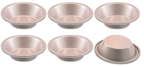Antihaft Backform Hamburger Form Muffinförmchen Eier Tarteform Backgeschirr für Hamburger Brötchen Popover Muffin Cupcake Pudding Mousse Gelee usw Runder Schalen Carbonstahl 6 teiliges Set 10cm