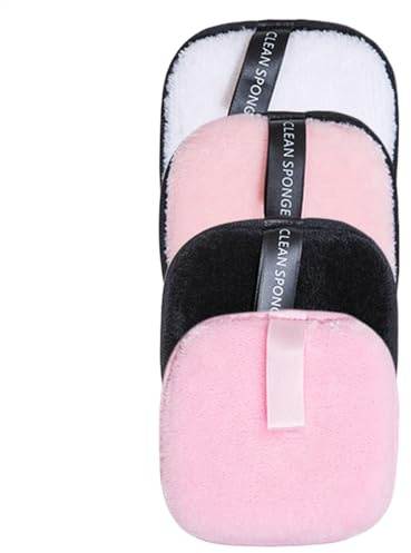 Waschbare Make-up-Entferner-Pads, umweltfreundliches Reinigungstuch zum Entfernen von Make-up, 4 Stück, weiche Gesichtsreinigungstücher, Polyester-Flanell-Make-up-Entferner-Tuch, Schwamm-Gesichtspads