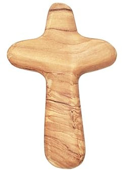 Holzkreuz, glatte Kante, katholisch, christlicher Kreuz, Handkreuz aus Olivenholz, Haltekreuz, glatte Handkreuze für religiöses, christliches Gebet, Andenken, Trösten