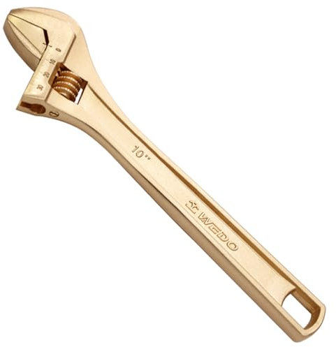 WEDO Chiave regolabile senza scintille, chiave resistente da 45,7 cm, apertura a ganascia larga 55 mm, lunghezza 450 mm, bronzo alluminio, resistenza alla corrosione, scala metrica, impugnatura