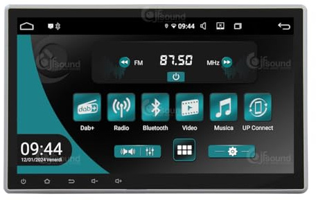 JF Sound - Autoradio Android JF-011-UP Universale 1 DIN - CarPlay e Android Auto 2GB RAM - 16GB ROM - DAB+ - 10 HD - Prodotto in Italia