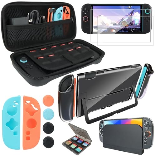 Eovola Set di custodia da trasporto e custodia agganciabile per Nintendo Switch 2 (2025), kit di accessori per controller di protezione dello schermo