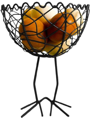 Egg Basket Worktop - Country Vintage Style Storage Basket | Metal Basket, Large Capacity Storage Holder for Collecting Worktops, Kitchen Bread, Adults, Kids, Easter Farmhouse