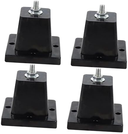 Qianly 4 almohadillas amortiguadoras antivibración, soporte de base dividida mini, universal, de caucho TPU, acondicionador y aislador de vibraciones, S