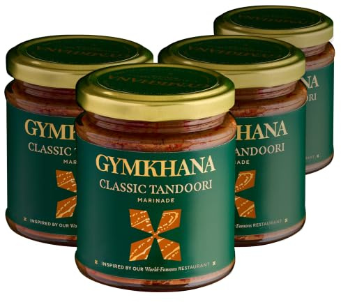 Gymkhana Classic Tandoori Mariade BBQ 4 Pack, 190g per Jar | Gluten Free, For Meat or Vegetable