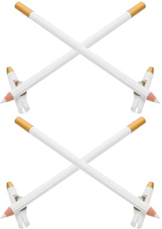 VICASKY Kit 4 Crayons de Barbier Blancs Résistants à L'Eau avec Taille-Crayon Intégré Crayon à Mine Fine Multi-Usages pour Sourcils Barbe et Maquillage Visage Soins Barbe Homme