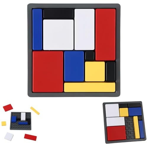 Kreatives Geometrisches Block-Puzzlespiel aus Holz, Logikspiel für Kinder ab 3 Jahren – Lernspielzeug mit Bauklötzen für räumliches Denken & Motorik (1PCS)