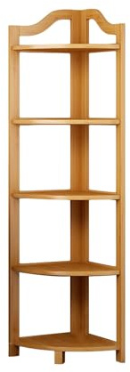 Scaffale angolare a 3-6 livelli, scaffale for libri in legno, libreria piccola e stretta, adatta for riporre libri, album fotografici, oggetti decorativi a casa(Color-3,31x31x130cm)