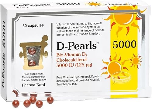 Pharma Nord D-Pearls Vitamin D3 5000 IU | High Absorption | 30 Capsules