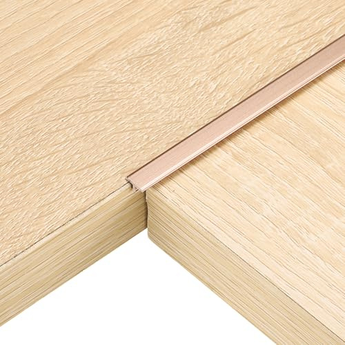 QUARKZMAN 6Pcs 2.9ft x 0.31 Profilés De Transition En T Pour Sol, Bords En Alliage D'Aluminium Pour Joints De Plancher En Vinyle, Couleur Or Rose