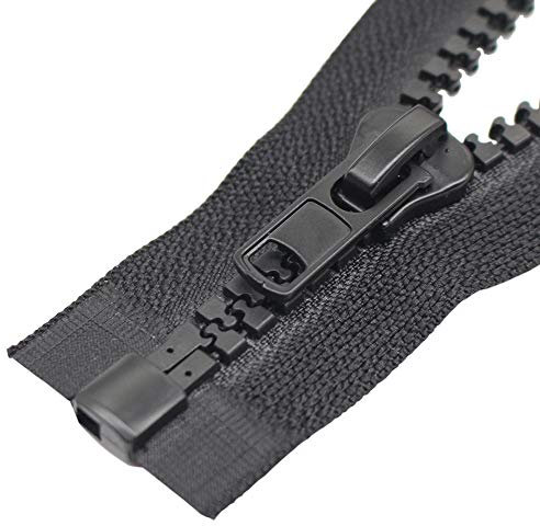 ByaHoGa 2 Stück #10 Große Reißverschluss Kunststoff teilbar Reißverschluss für Jacken Nähen Mäntel, Schwarz RZ (70 cm)
