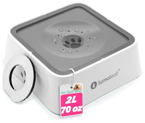 LumoLeaf Wassernapf für Hunde, 2L, Anti-Schwapp Fressnapf Hund Unterwegs mit Kohlefilter, Hundenapf Reise Trinknapf Wasserspender