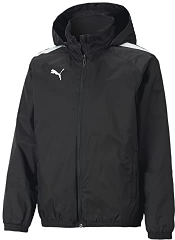 Puma Mixte Enfant Teamliga All Weather JKT Jr Sweater, Puma Black-Puma Black, 128 EU