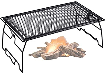 CAMPINGMOON Campfire Grill Storage Rack Camping Grill Steel Foldable Stackable T-238