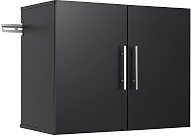 Prepac's HangUps Upper Storage Cabinet - Elegant and Spacious Wall Cabinets to Maximize Your Storage, 36 Size, Classic Black Finish