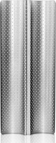 Anaeat Nonstick Perforated French Bread Baking Pan, 15X 6.3 Premium Toast Mold, Silver