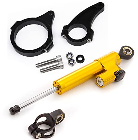 Passend für Kaabo Wolf Warrior 27,9 cm Elektro-Skateboard-Teile, Wolf King GT Scooter-Zubehör, CNC-Lenkungsdämpfer, Stabilisator, Puffer-Kontrollstange mit Halterung, Unterstützungsset
