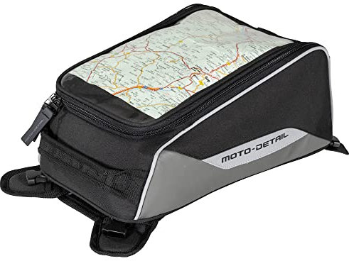 moto-detail 7 Liter Tankrucksack Motorrad Magnet mit Abnehmbaren Schlaufenriemen, Karten-/Smartphonefach, Inklusive Regenhaube, Anti-Rutsch-Material an Unterseite, mit Tragegriff