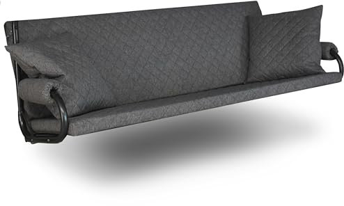 ANGERER Freizeitmöbel GmbH Hollywoodschaukel Auflage Elegance Joy - passend für viele 3-Sitzer Hollywoodschaukeln - Schaukelauflage Made in Germany (Hellgrau)