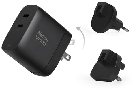 Native Union Schnelles GaN-Ladegerät PD 67W – Ultra-Kompaktes Power Delivery-fähiges USB-C-Ladegerät (bis zu 67 W) – Für MacBook Pro, iPads, iPhones und Mehr (Schwarz)
