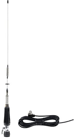 Antenna CB PNI LED 850, 85 cm, 300 Watt, pieghevole, illumina durante la trasmissione e cavo di montaggio PNI T601