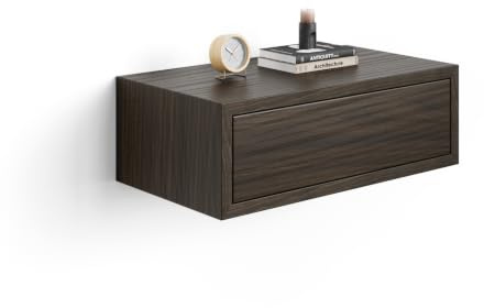 MOBILI FIVER, Mesita de Noche Riccardo, Color Nogal Americano, NO, 45 cmx25 cmx15.5 cm, mesita de Noche para Salon y habitación, Made In Italy