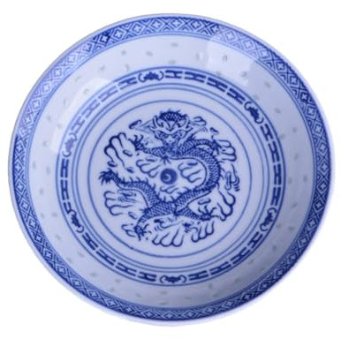 BESPORTBLE 1pc Dragon Pattern Plate Ceramic Dinner Plates Bread Butter Ceramic Shallow Bowls Dinner Serving Dish Cheese s Blue s Fruit Porcelain Asia Salad